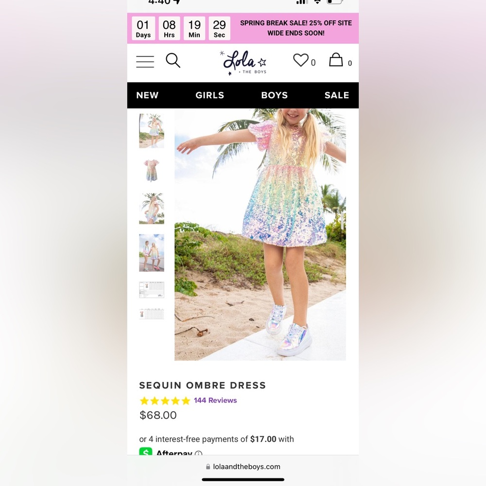 Lola + The Boys Sequin Ombre Dress for Kids